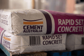 Cement Australia Rapid Set Concrete bags on a pallet